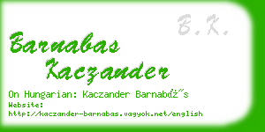 barnabas kaczander business card